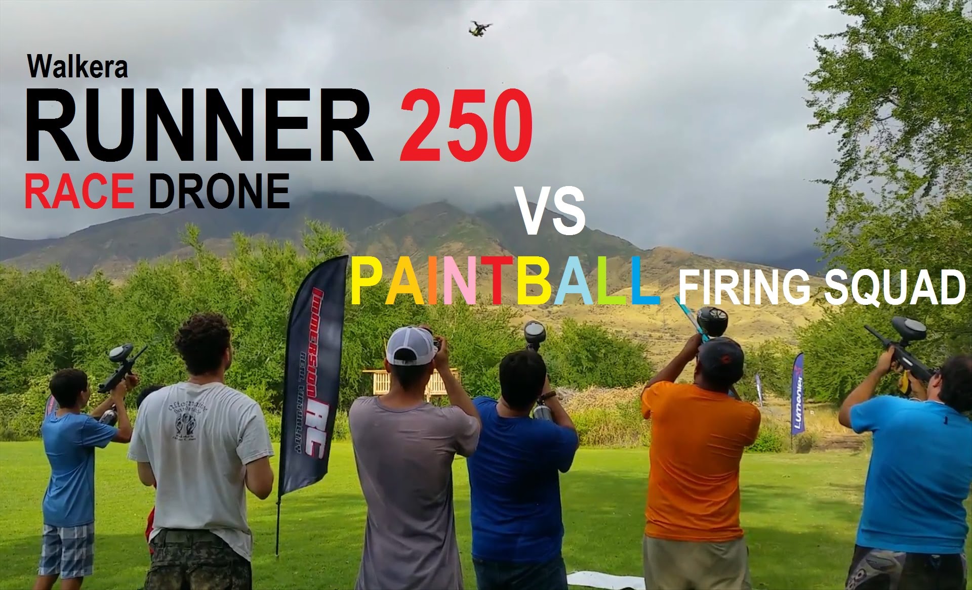 Walkera Runner 250 –vs– Paintball Firing Squad [Maui FPV Drone Race Club]