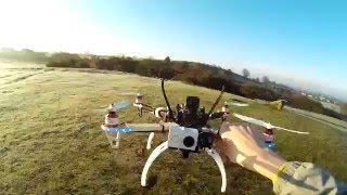 Alien X quadcopter LOITER TEST at 7:30 in the frosty morning Drone dji f450