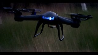 DM007 RC Quadcopter Drone Time Test in 9 mph wind AMAZING
