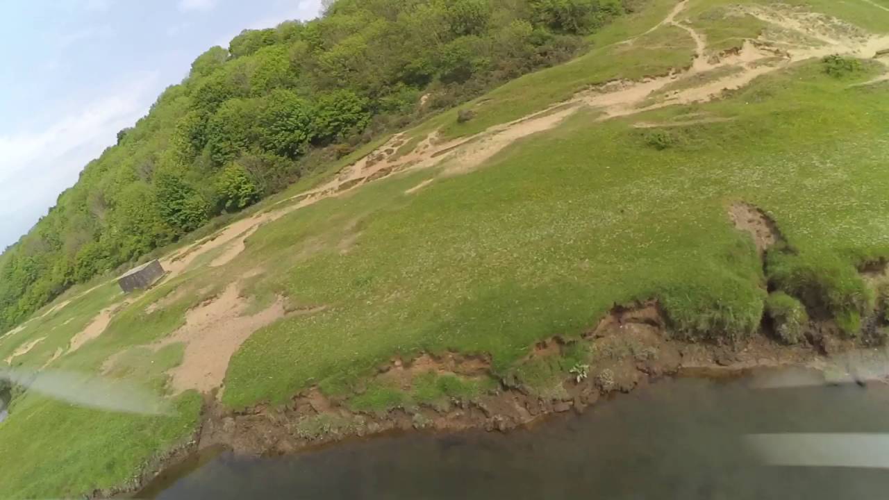 Eachine Racer 250 – 14th FPV – Fast Flying Over Three Cliffs Bag Gower and Big Crash