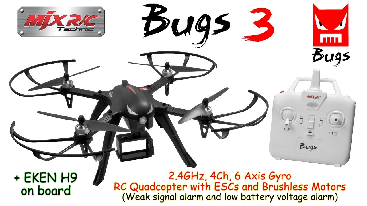 MJX Bugs 3 2.4GHz, 4Ch, 6 Axis Gyro RC Quadcopter with ESCs and Brushless Motors (RTF)
