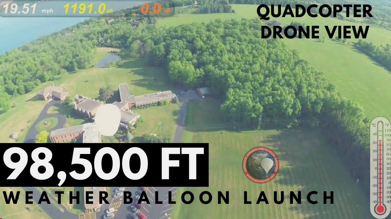 Quadcopter GoPro Weather Balloon Launch | Drone | OLHZN-3
