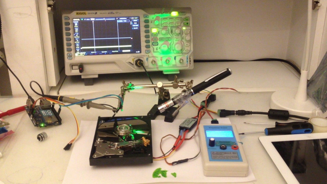 HDD at 10200 RPM with Quadcopter ESC Laser Tachometer Oscilloscope