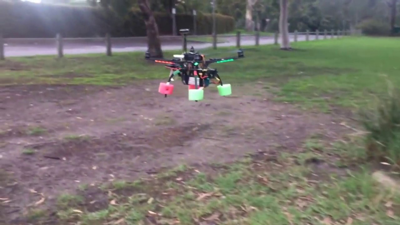 Quadcopter 480 RPi Navio2 waypoints between trees slow test run