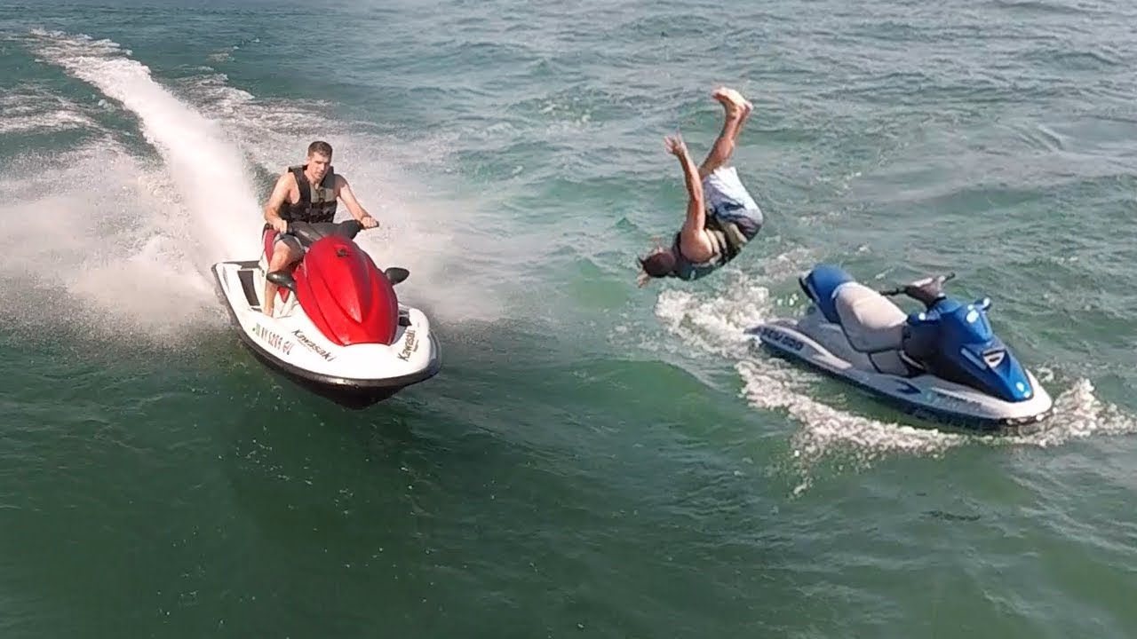 Trying to Hit Drone With Jet Skis