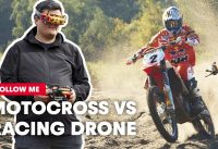 FPV Racing Drone Films A Motocross Racer Shredding A Sand Track | Follow Me