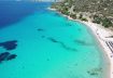 4K Koviou beach on Sithonia drone aerial view