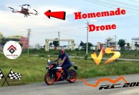 Homemade Drone vs KTM RC200 Drag Race🔥🔥 – Bike vs Drone [APM 2.8 Quadcopter 1000kv] | Tech at Home