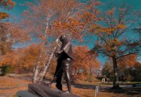 Cleveland Cultural Gardens- Ghandi statue cleveland ohio ghandi fpv drone