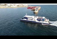 Speed cat 1 Alpha lines άφιξη στο λιμάνι του Πειραιά drone video.