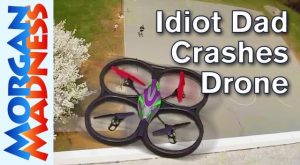 Idiot Dad Crashes Quadcopter Drone