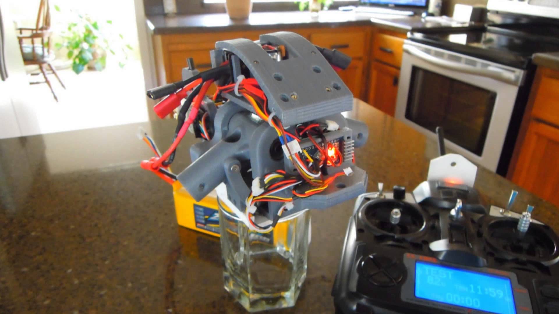 3D Printed Quadcopter — Motorized Arm Retract Test