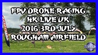Hobbyking Live UK 2016 Rougham Airfield FPV Drone Racing Area with crash