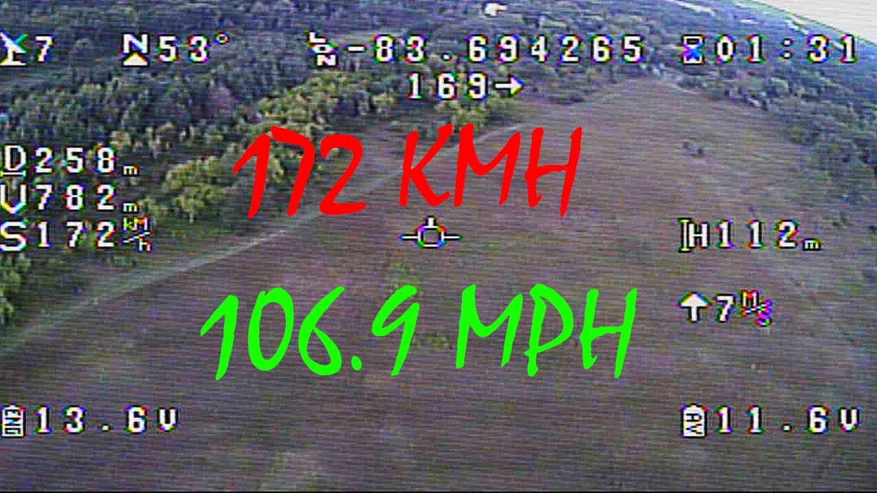 Quadcopter Breaking 100 MPH (172 kmh 106.9 mph)