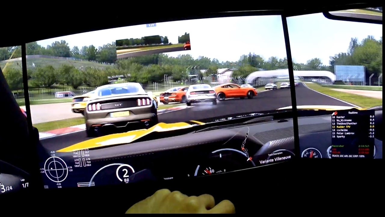 Assetto Corsa Helmet cam[FPV] Multiplayer Ford mustang 2015 at Imola Race Human100
