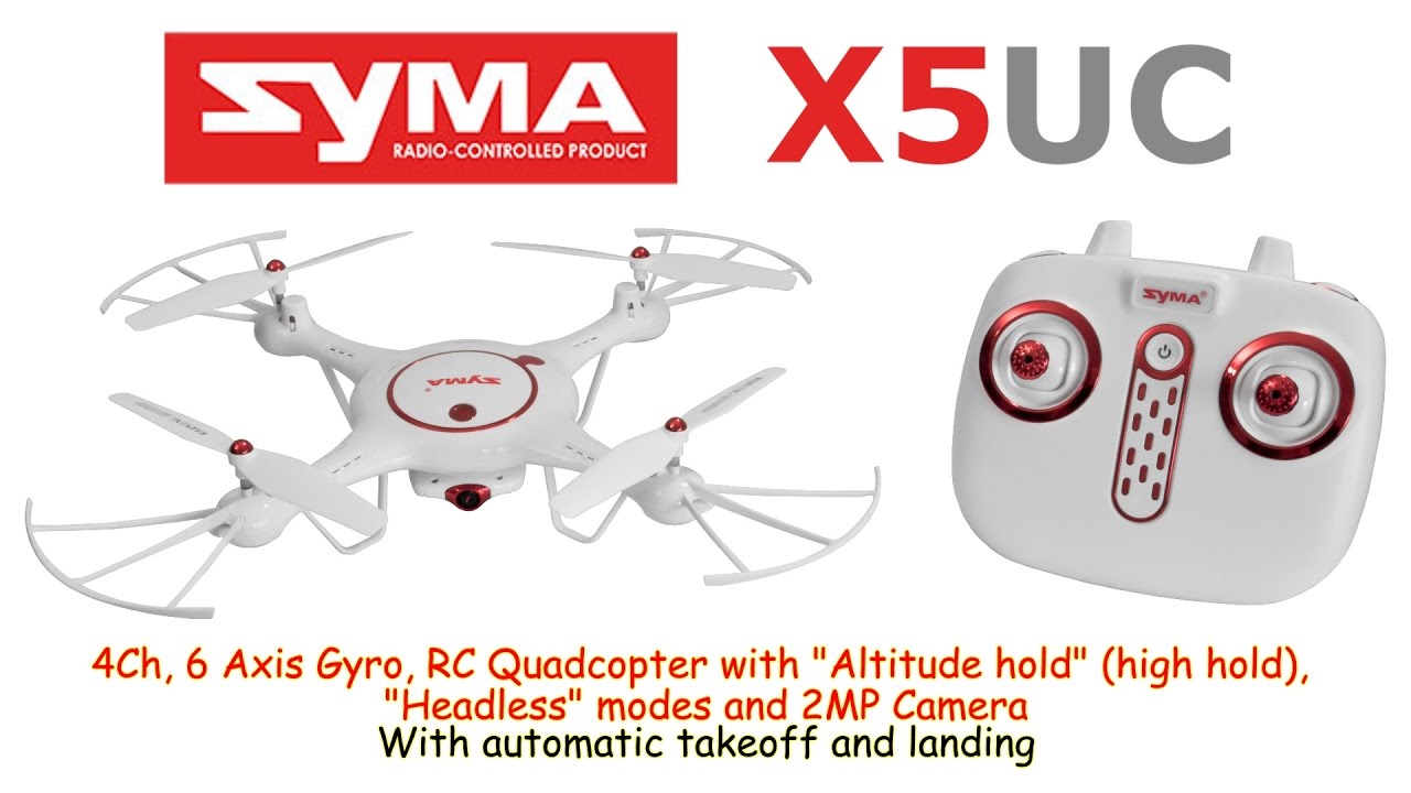 Syma X5UC 2.4GHz, 4Ch, 6 Axis Gyro, RC Quadcopter with Altitude hold, Headless mode and 2MP Camera