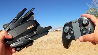Visuo XS809W Folding FPV 720p HD Camera Drone Flight Test Review