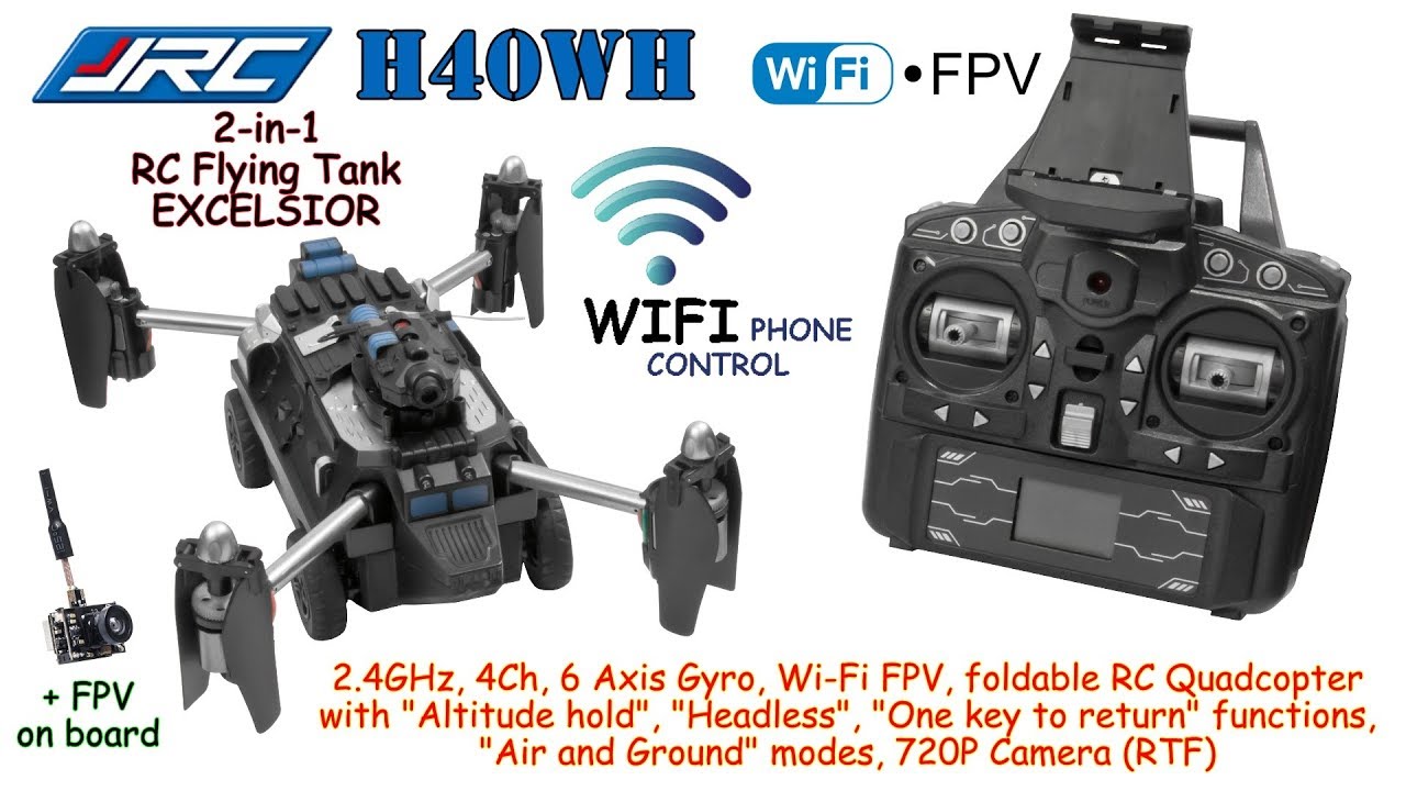 JJRC H40WH WiFi FPV, foldable RC Quadcopter, Alt hold, Headless, One key to return, 720P Camera