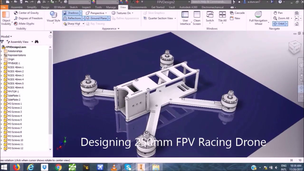 FPV Racing Drone Design in Autodesk Inventor