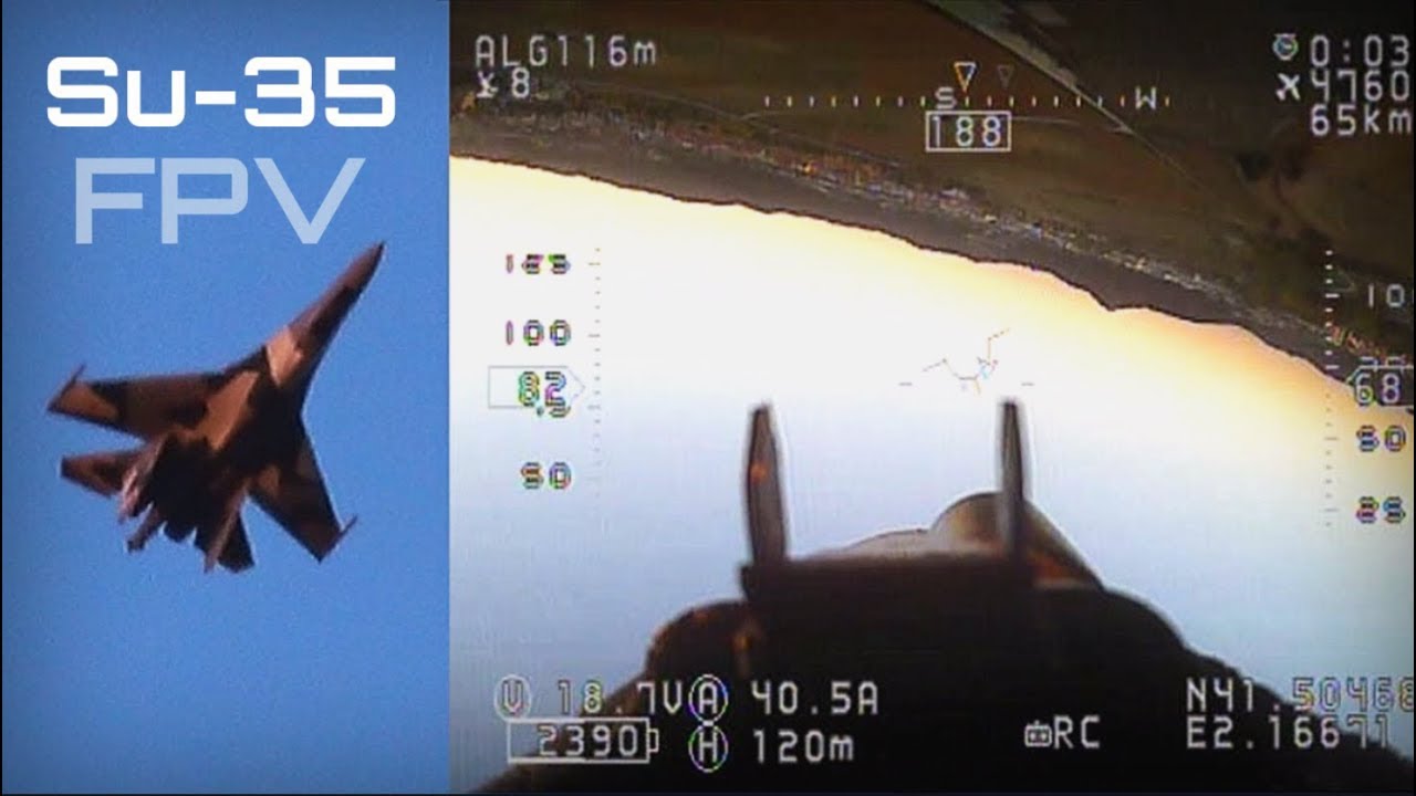 SU-35 FPV Split Screen – Sunset flight demo – HD 50fps