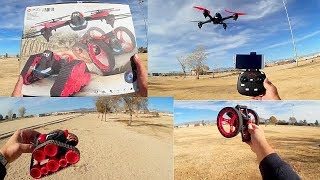 HHD H3 RC FPV Drone Tank and Stunt Wheel Drive Flight Test Review