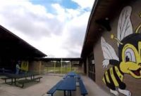Race Drone Freestyle FPV At The School In High Wind