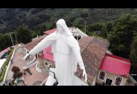 Santuario montaña Guadalupe Bogotá, Colombia Panorama Hill over 700 mts 4k Drone DJI Mavic Air