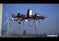 Aerones Drone for Wind Turbine Cleaning, De-Icing, and Coating Applications
