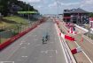 Pro Cycling Team training on F1 circuit Zolder. Video from drone.