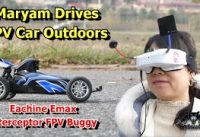 Maryam Driving Eachine Mini RC FPV Buggy Outdoors