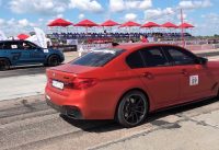 BMW 550i Xdrive vs Subaru Impreza WRX vs BMW X5M – Drag Race