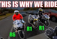 YAMAHA HOOLIGANS TAKEOVER ATLANTA | R1 Wheelies, Lane Splitting More W R6 | Motorcycle FPV Drone