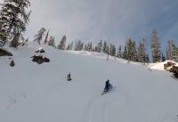 Following Keith Curtis KC711, Sam Peterson 98 and Dylan Hart 216 in the backcountry