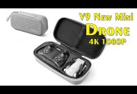 V9 New Mini Drone 4K 1080P HD Camera WiFi Fpv Air Pressure Altitude Hold Gray Foldable Quadcopter